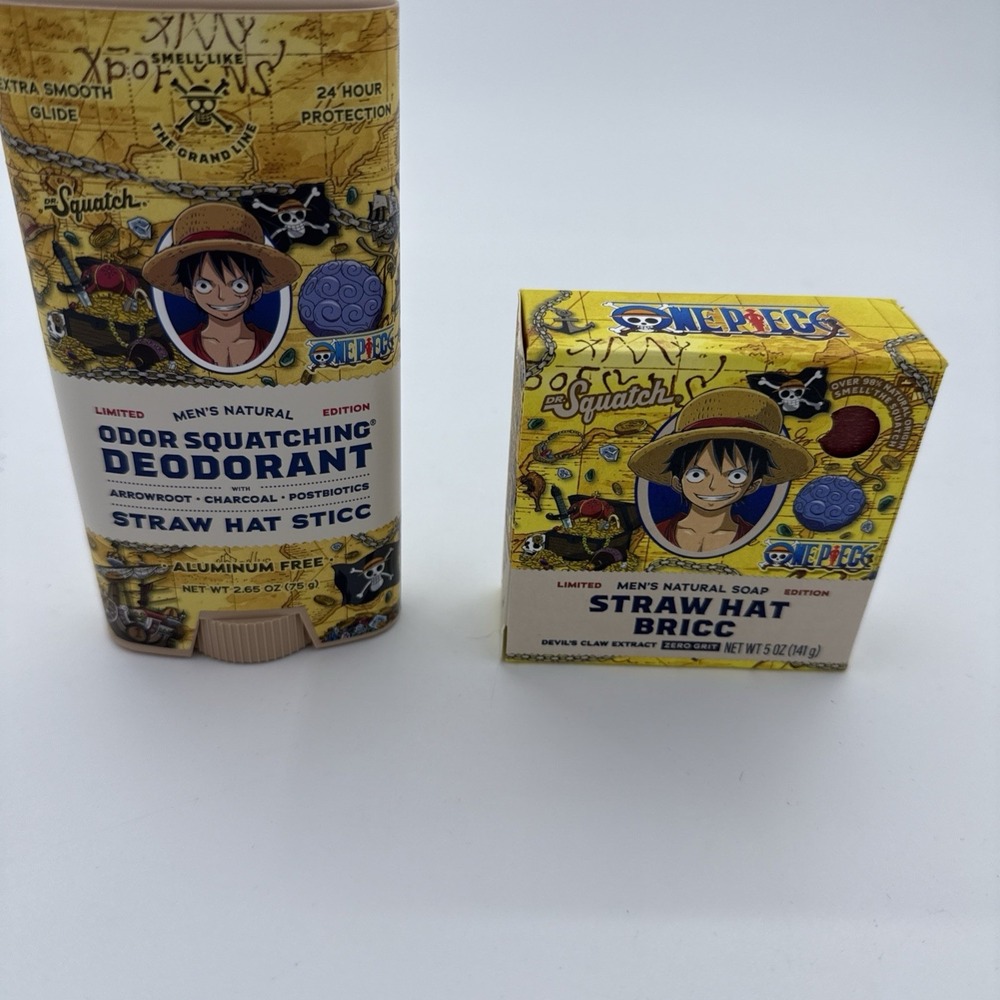 2 Dr Squatch One Piece Pirates Treasure Straw Hat Bricc Soap & Sticc Deodorant